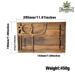 Super Puff Wooden Rolling Tray – Large – Walnut Series